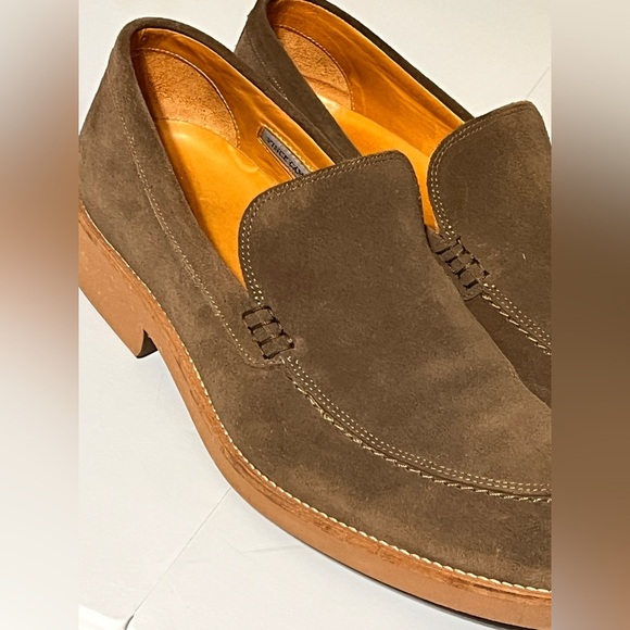 Vince Camuto Taupe Suede Slip-On Loafers - Picture 9 of 13